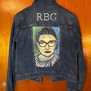 Hand Painted Ruth Bader Ginsburg Denim Jacket